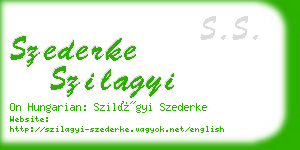szederke szilagyi business card